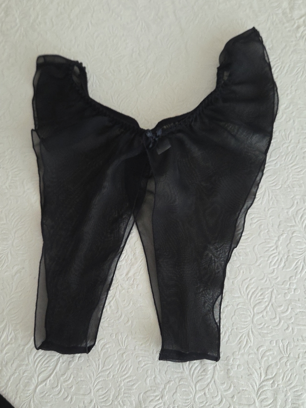 Frederick's of Hollywood Black Sheer Open Panties